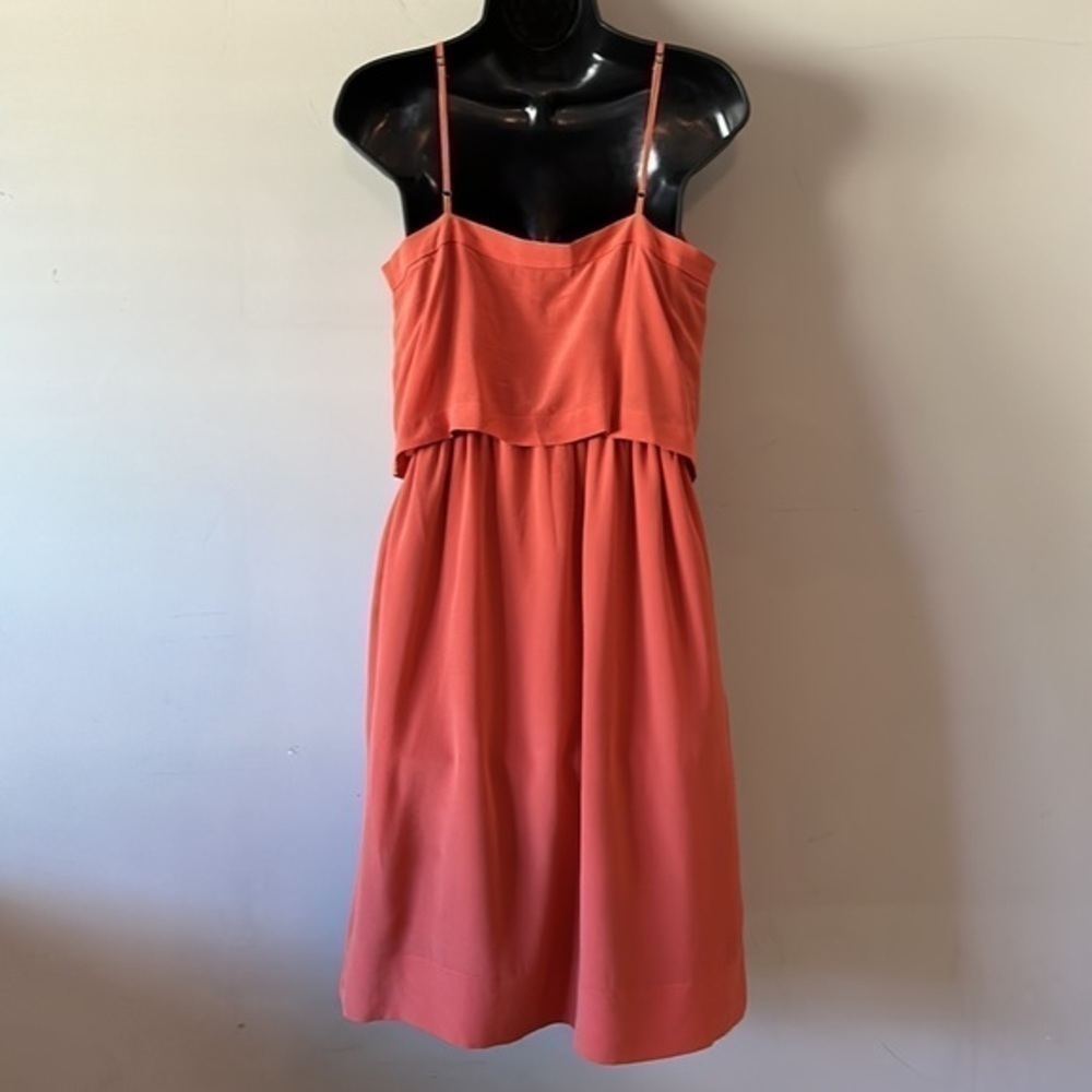 Madewell Camisole Overlay orange Silk Slipdress size 2 - Picture 2 of 16